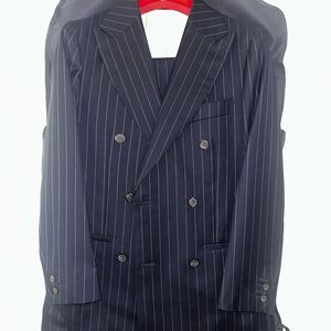 Suitsupply Blue Double-Breasted Suit Timeless Elegance